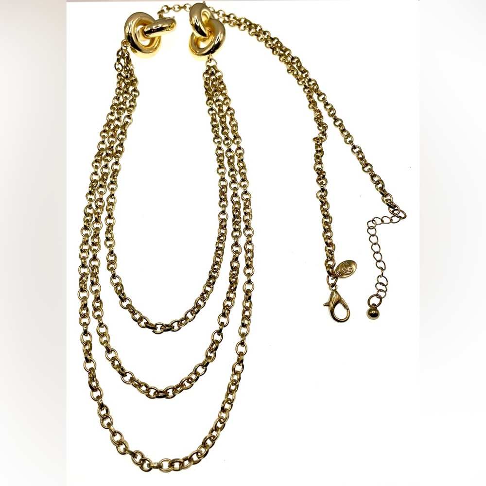 3 for $30 VTG Gold Tone Graduating Draped Chain Necklace Layering